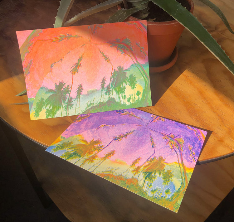 Aline Meier - Carte postale Riso A5 (lot de 2) "LOST IN PARADISE"