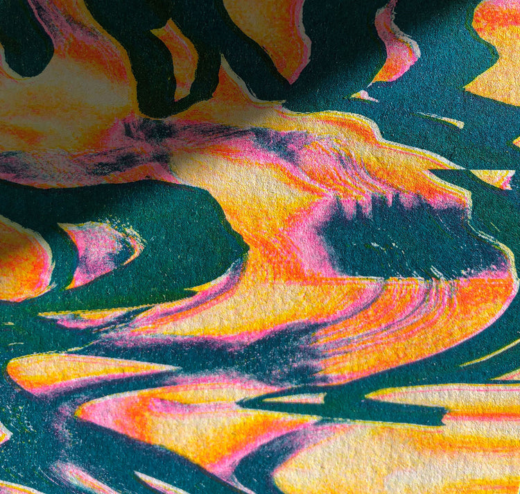 Aline Meier - Riso Postkarten A6 – 2er Set "COOL MELT"