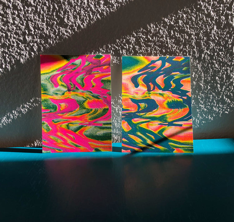 Aline Meier - Riso Postkarten A6 – 2er Set "HEAT WAVES"