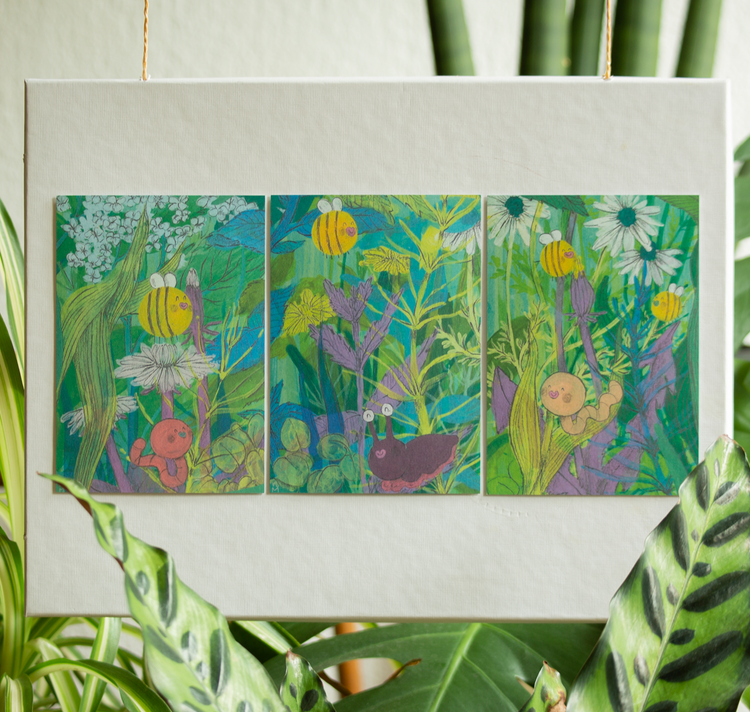 Veronica L. Montaño - Set di 3 cartoline "Nel verde"