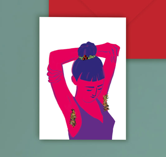 Becky M - Biglietto di auguri "Lascialo crescere sotto il vischio"