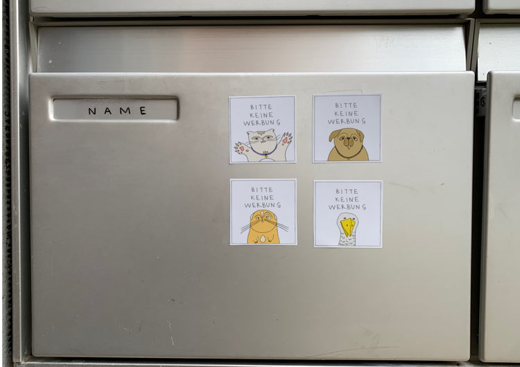 Lina Jule Sauter - Stickerset "Bitte keine Werbung!"