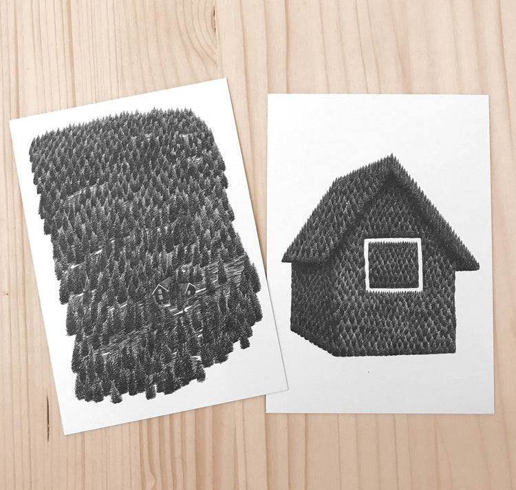 Lina Müller - set de cartes postales "Dans la forêt"