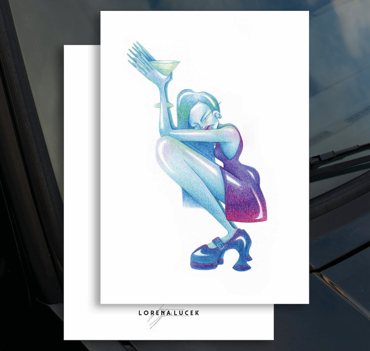 Lorena Lucek - Postkarte " Chin-chin"