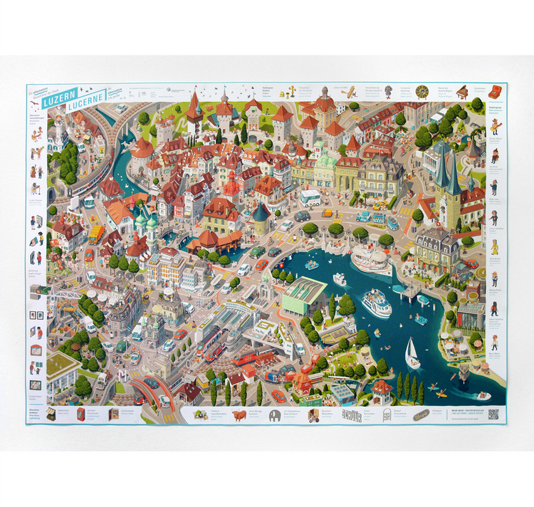 Micha Rindisbacher - Plakat "Luzern – Ein alternativer Reiseführer"