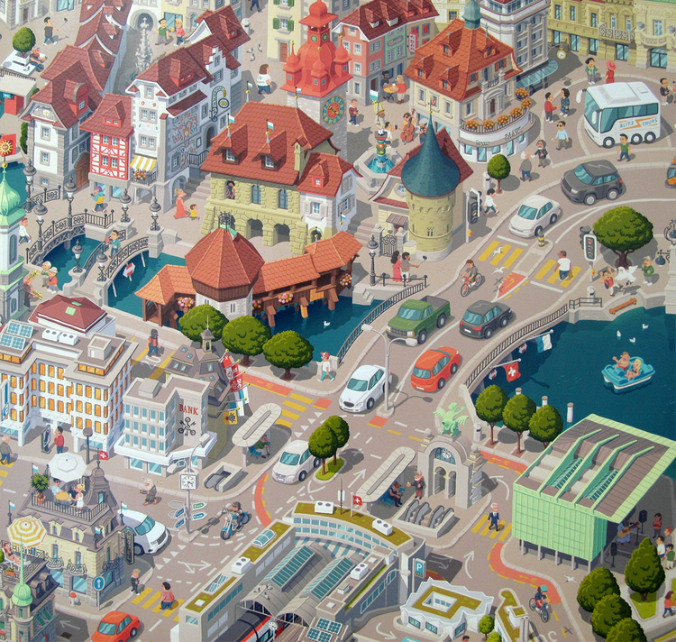 Micha Rindisbacher - Plakat "Luzern – Ein alternativer Reiseführer"