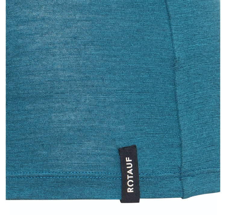ROTAUF x Drü Egg - Frauen Merino Seiden T-Shirt (petrol)