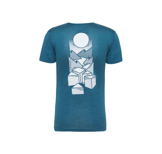 ROTAUF x Drü Egg - T-shirt homme en soie mérinos (pétrole)