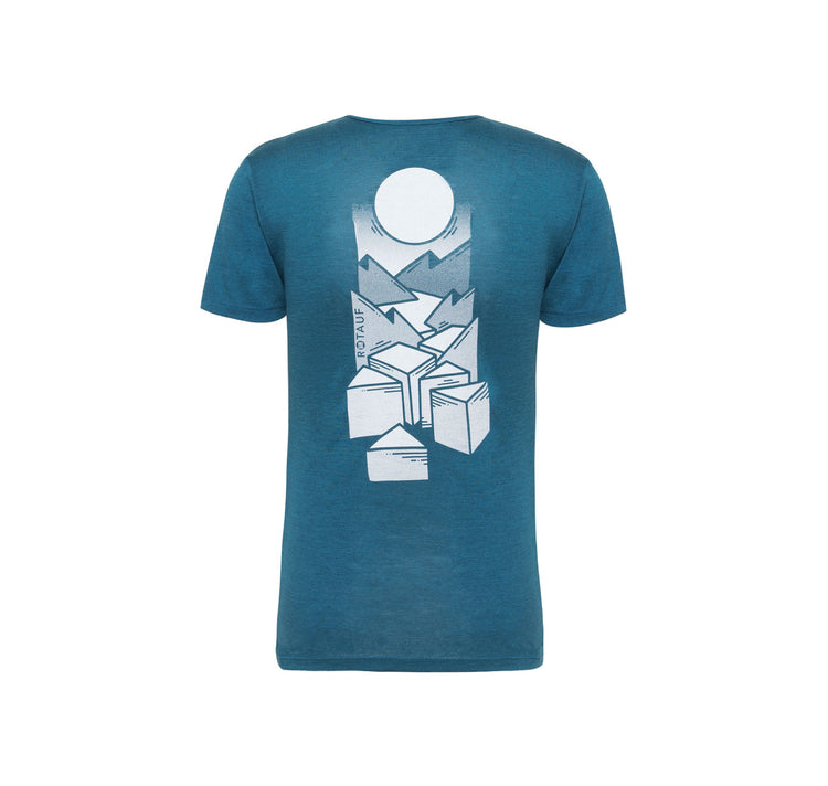 ROTAUF x Drü Egg - Männer Merino Seiden T-Shirt (petrol)