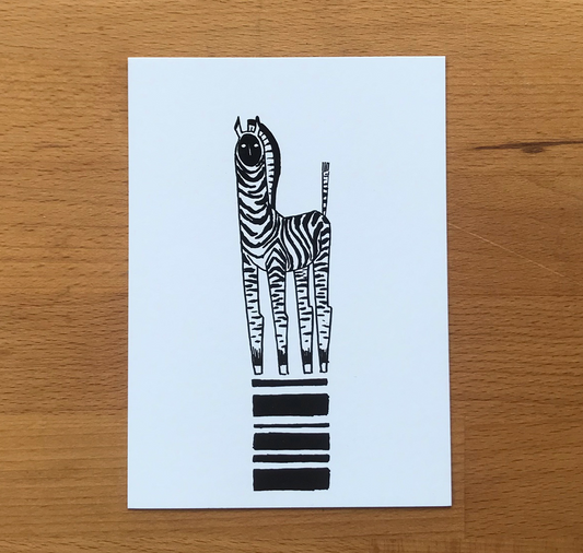 Sarah Rothenberger - Carte Postale "Le Zèbre"