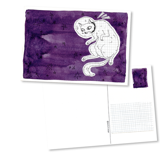 Amélie Cochet - Set di cartoline "Space Dudes Monkey & Cat"