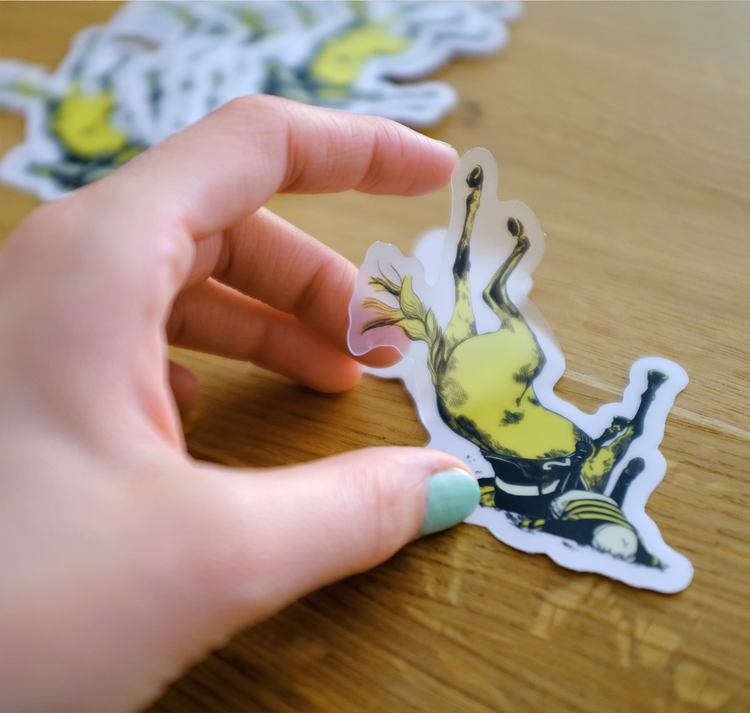 Amélie Cochet - Adesivo "Fantino e cavallo" (giallo)