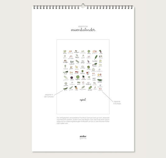 atelier gianna - Saisonkalender (A4)