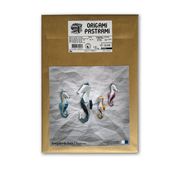 David Odermatt - Origami Pastrami "Seepferdchen" (Pastellblau & Dunkelblau)