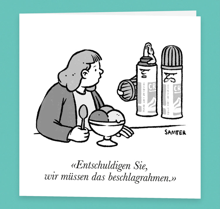 Olivier Samter - Grusskarte "Beschlagrahmen"