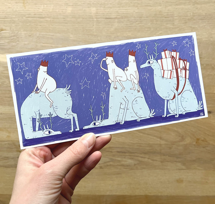 Amélie Cochet - Postkarte "Drei Königliche"