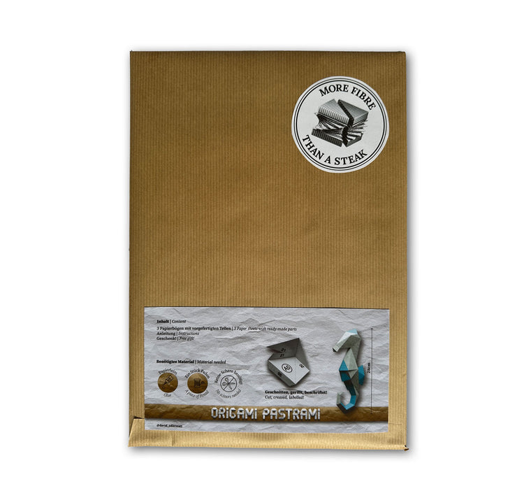 David Odermatt - Origami Pastrami "Seepferdchen" (Blaugrau meliert & Türkis)