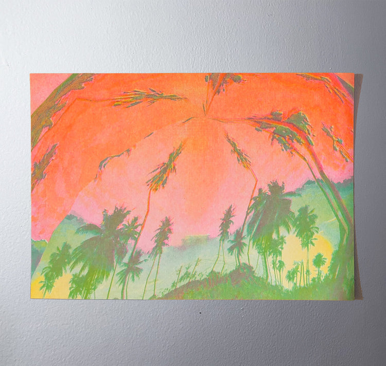 Aline Meier - Riso-Postkarte "LOST IN PARADISE"