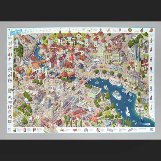 Micha Rindisbacher - Plakat "Luzern – Der Alternative Stadtführer"