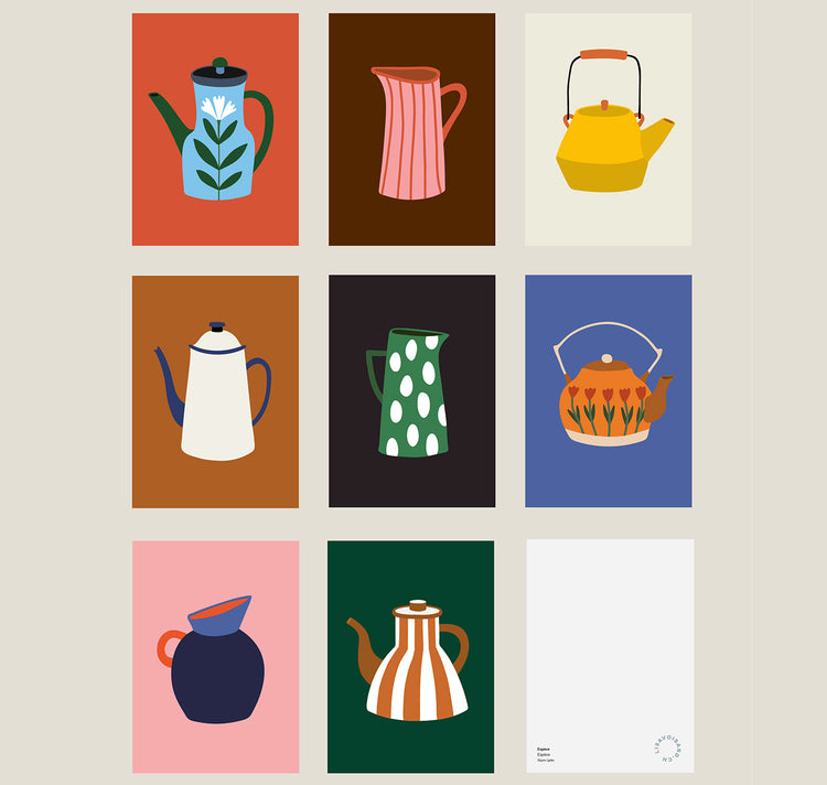 Lisa Voisard - Postcardset "Teekannen"