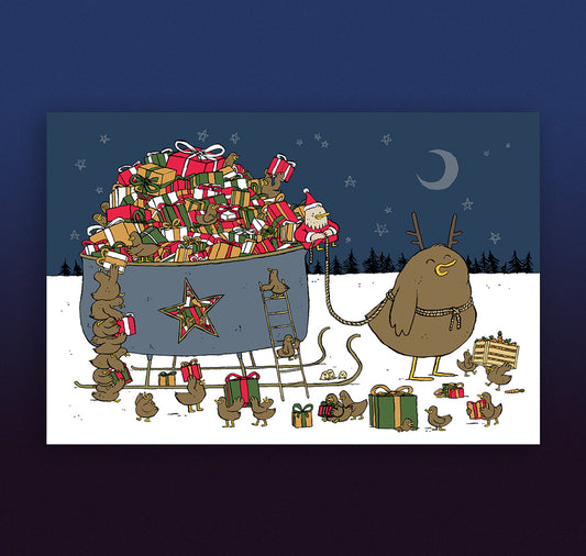 Olivier Samter - Carte postale "Canards dans la neige"