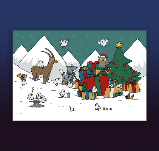 Olivier Samter - Carte postale "Animaux dans la neige"