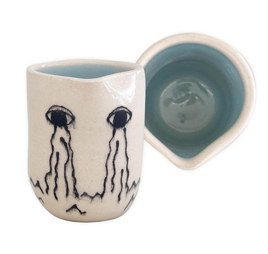 eifach öppis x bol maman - kleiner Krug "Tränen blau" (Unikat)