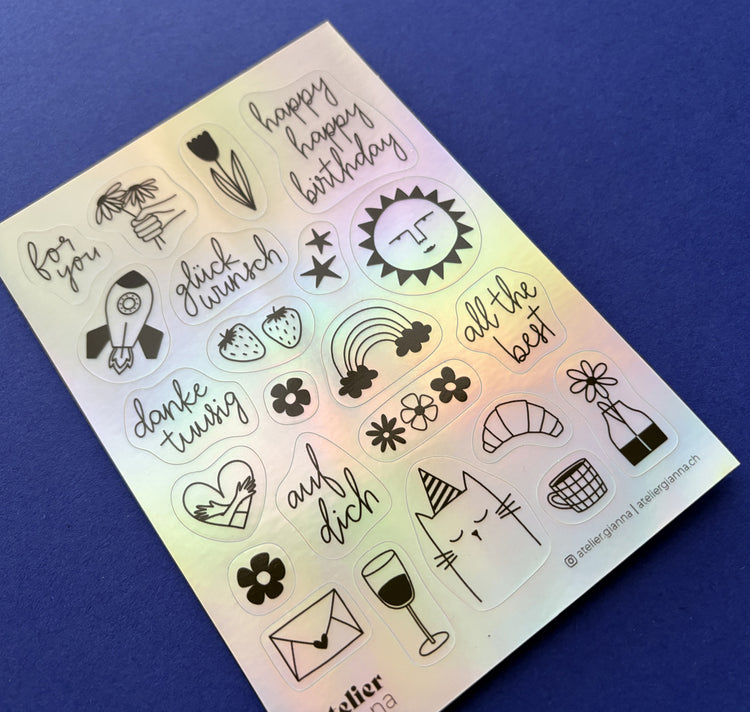 atelier gianna - Stickerbogen "Kleine Grüsse"