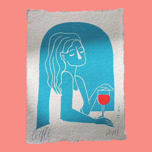 arion illustrated - Mini stampa linoleografica "Vino"