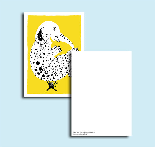 Anna-Lisa Schneeberger - Postkarte "Büsi mit Elefant"