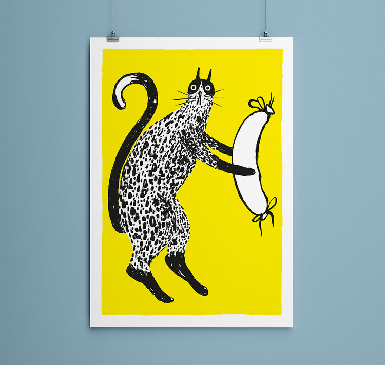 Anna-Lisa Schneeberger - Plakat "Plakat Katze mit Wurst"