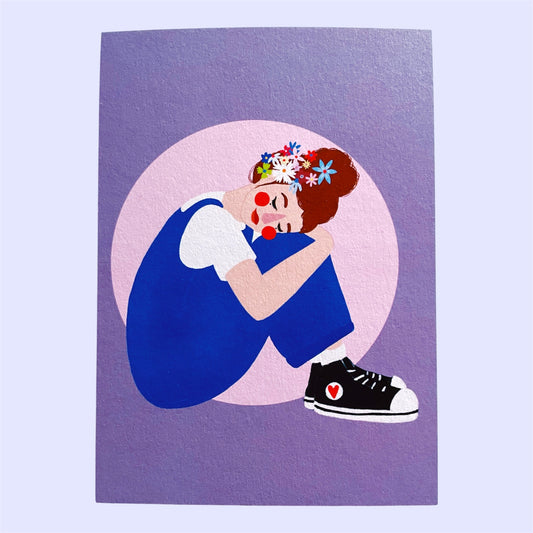 arion illustriert - Postkarte "Blumen im Haar"