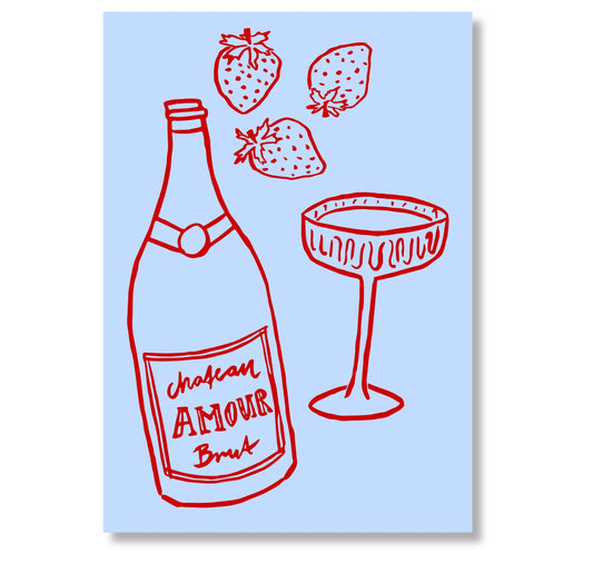 Atelier Gérard - Postkarte "Champagner"