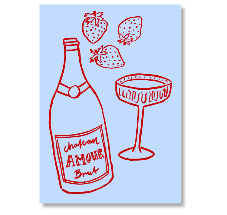 Atelier Gérard - Postkarte "Champagner"