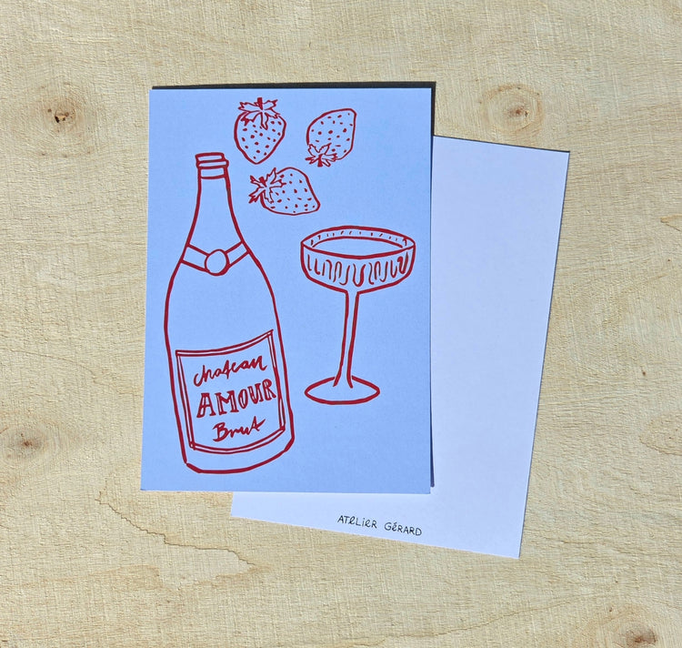 Atelier Gérard - Postkarte "Champagner"