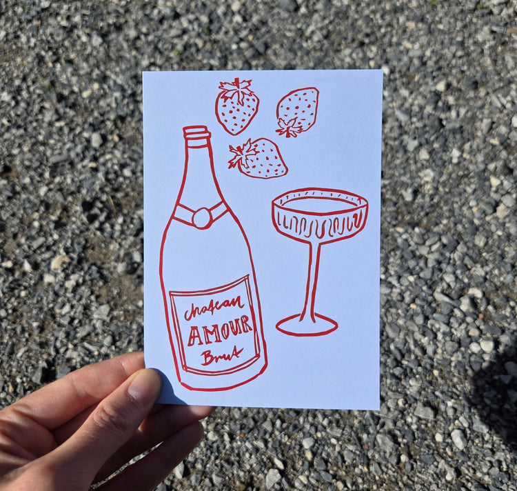 Atelier Gérard - Postkarte "Champagner"