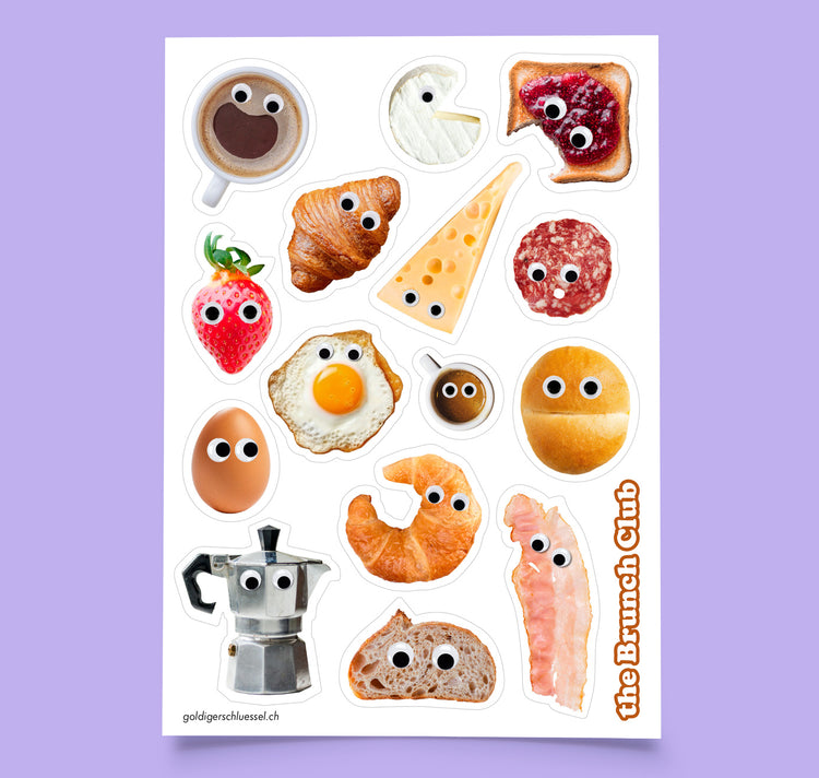 Atelier Goldiger Schlüssel - Foglio di adesivi "The Brunch Club"