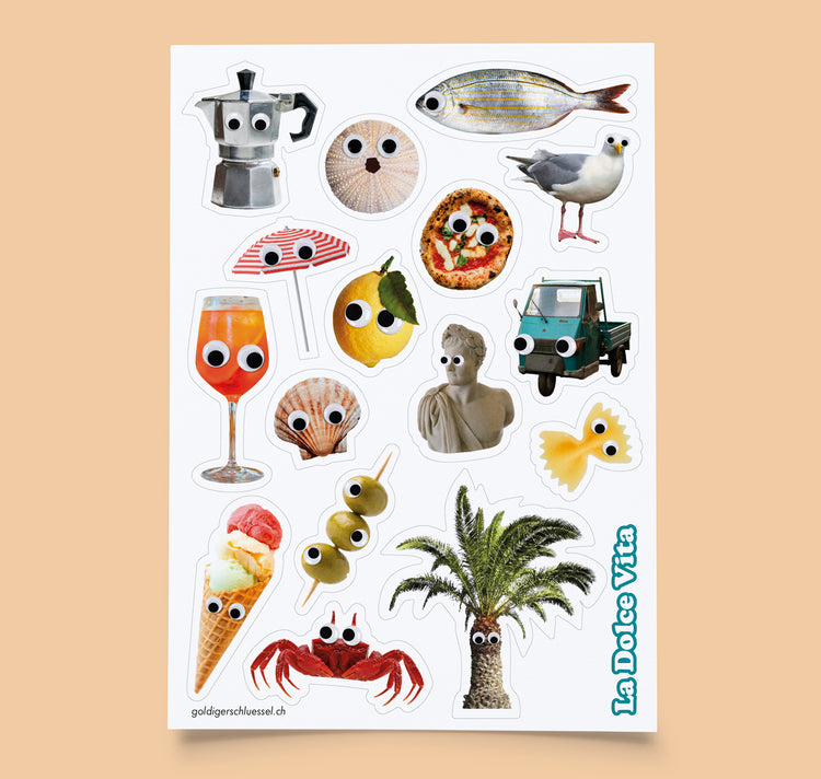 Atelier Goldiger Schlüssel - Stickerbogen "La Dolve Vita"