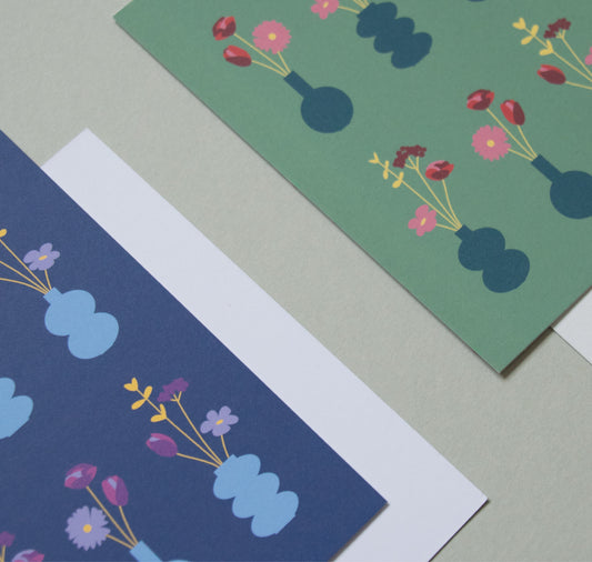 Atelier Langmut - Postkartenset "Blumenvase"