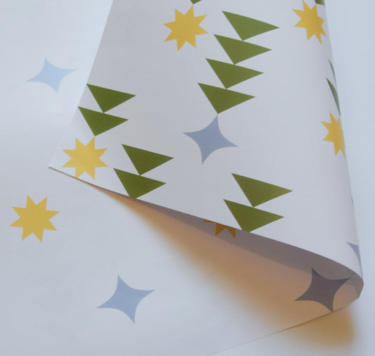 Atelier Langmut - Geschenkpapier "Sterne & Tanne"