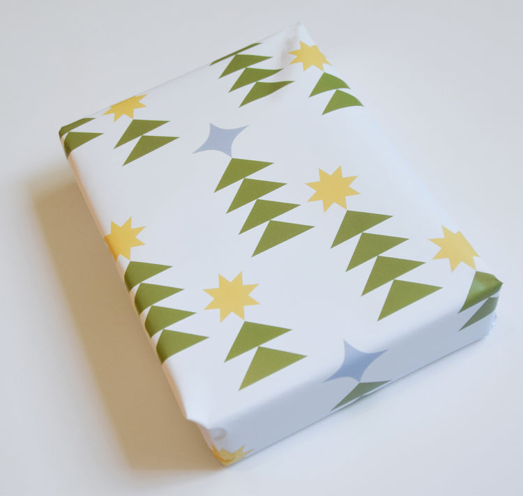 Atelier Langmut - Geschenkpapier "Sterne & Tanne"