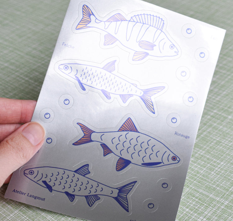 Atelier Langmut - Stickerbogen "Fische"