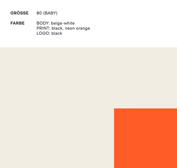 GINNY - Body per neonati unico "Gioia e amore" (arancione neon) 