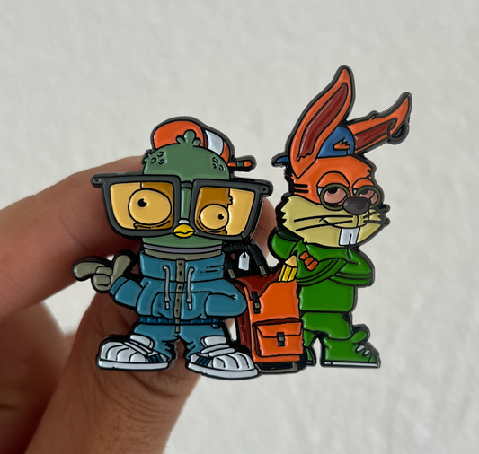 Brainfart - Spilla "Coniglietto e uccello"