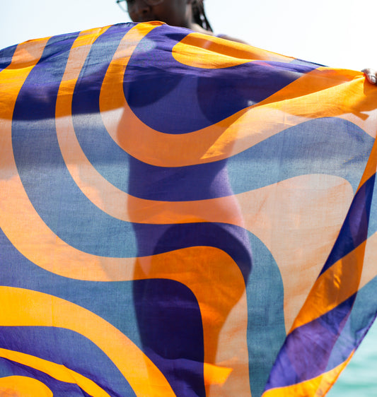 Gelavena - Strandtuch (orange/blau)