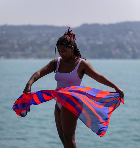 Gelavena - Strandtuch (rot/blau)