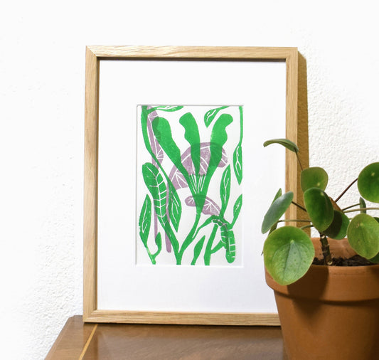 Cynthia Häfliger - Linoprint "Flower in Green"