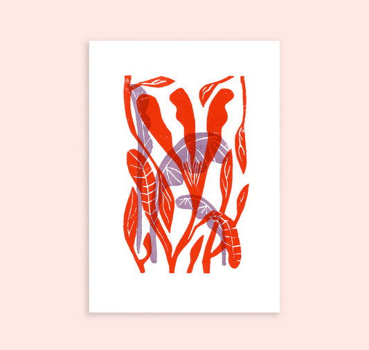 Cynthia Häfliger - Linoprint "Flower in Red"