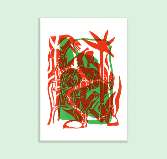 Cynthia Häfliger - Linoprint "Palm Tree" 