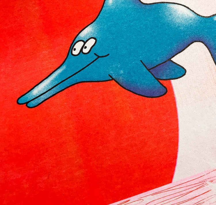 Dario Forlin - Plakat "Delfine im Sonnenuntergang"